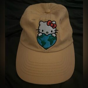 Tan Hello Kitty cap with embroidered details #kawaii